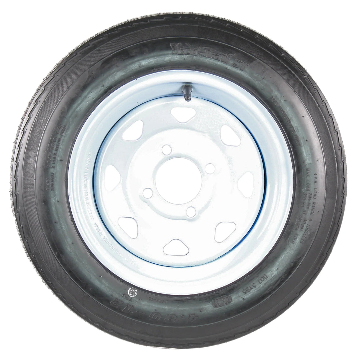 2-Pack Trailer Tire On Rim 4.80-12 12 in. Load C 4 Lug White Spoke Wheel S23778