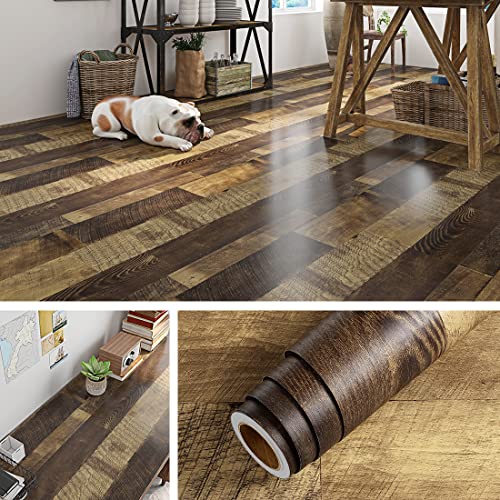 Waterproof Peel and Stick Wood Contact Paper Vinyl Flooring Roll V7846