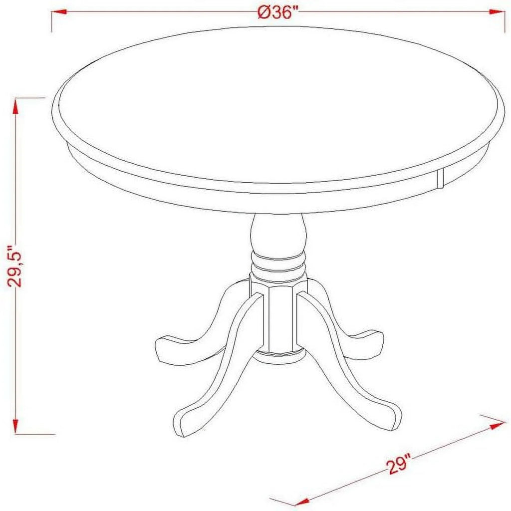 Antique 3 Piece Round Dining Table and 2 Chairs 36 Inch X234808