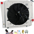 4 Row Aluminum Radiator with Shroud Fan and Relay R32784