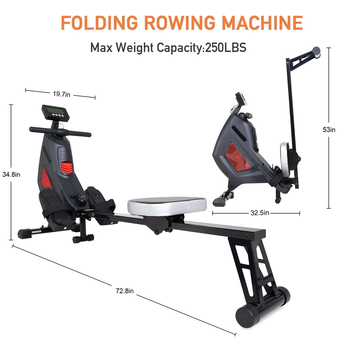 Folding Magnetic Air Rowing Machine R415