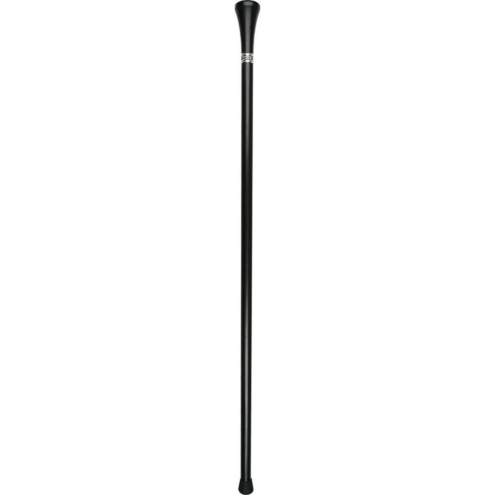 Black Beechwood Walking Stick with Pewter Collar K76810
