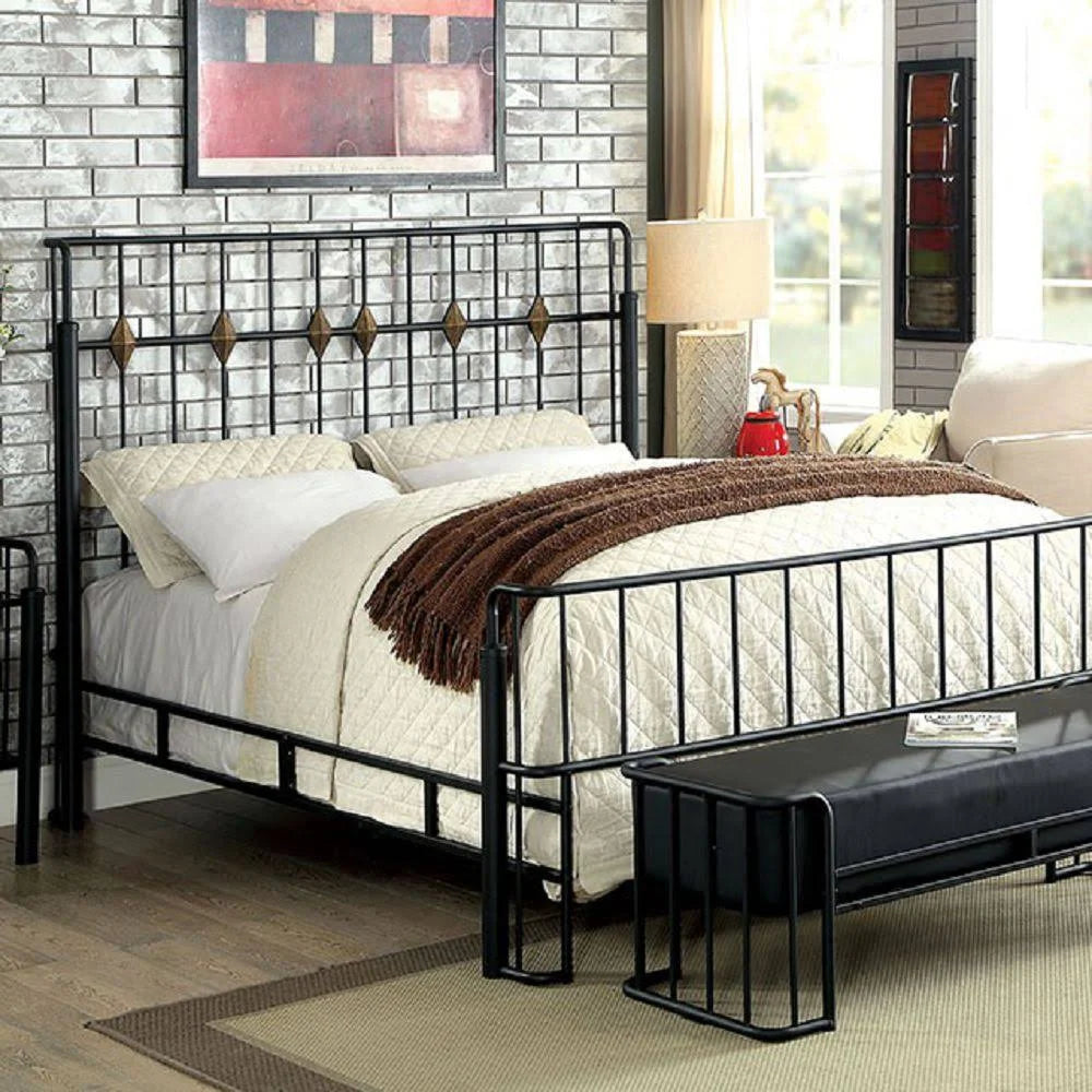 Black Queen Panel Bed D14617