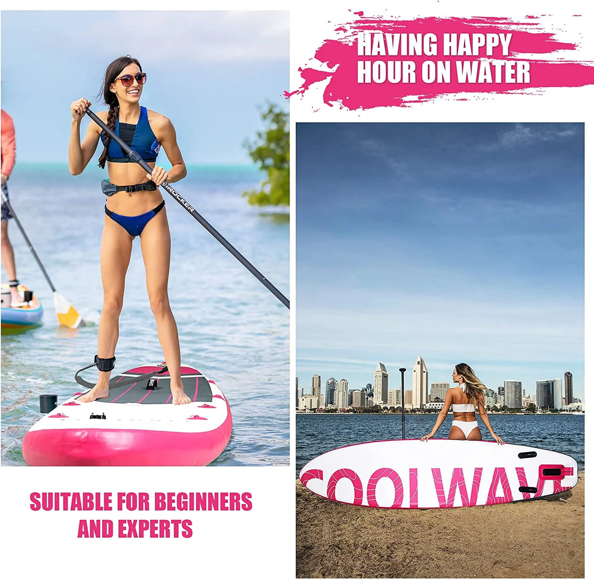 Pink Inflatable Paddle Board J59690