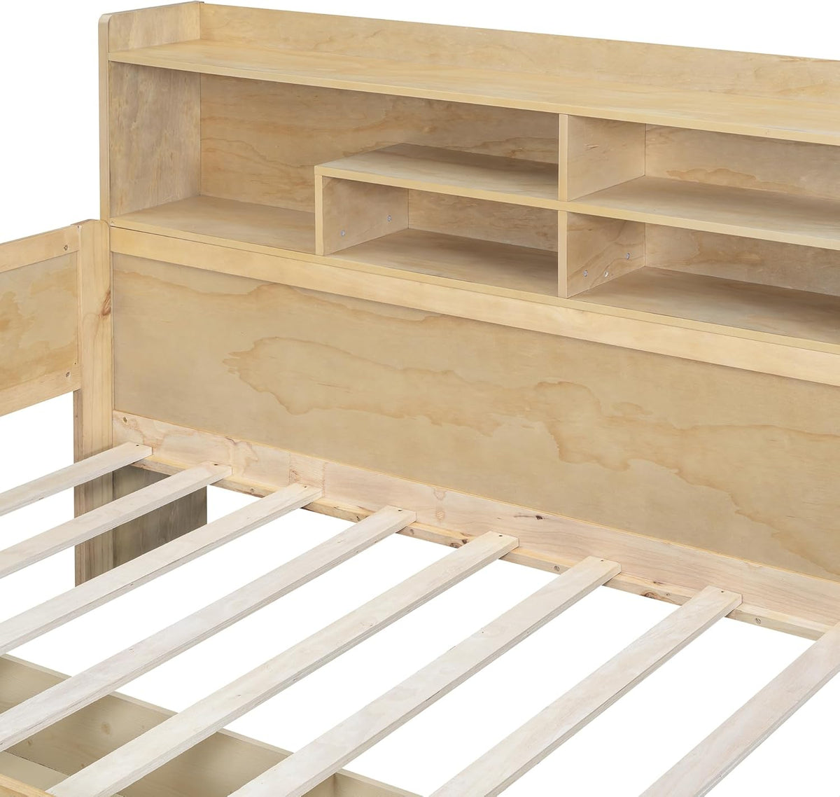 Twin Size Wooden Daybed with Storage Bookshelf, Study Desk and 2 Drawers M507
