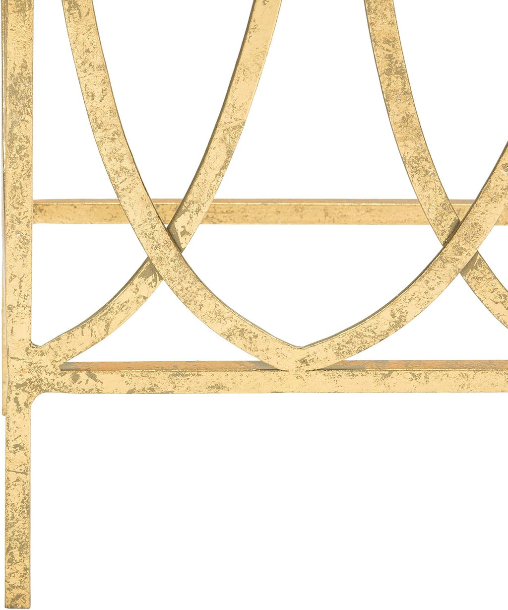 Gold Foil and Glass Console Table X17747