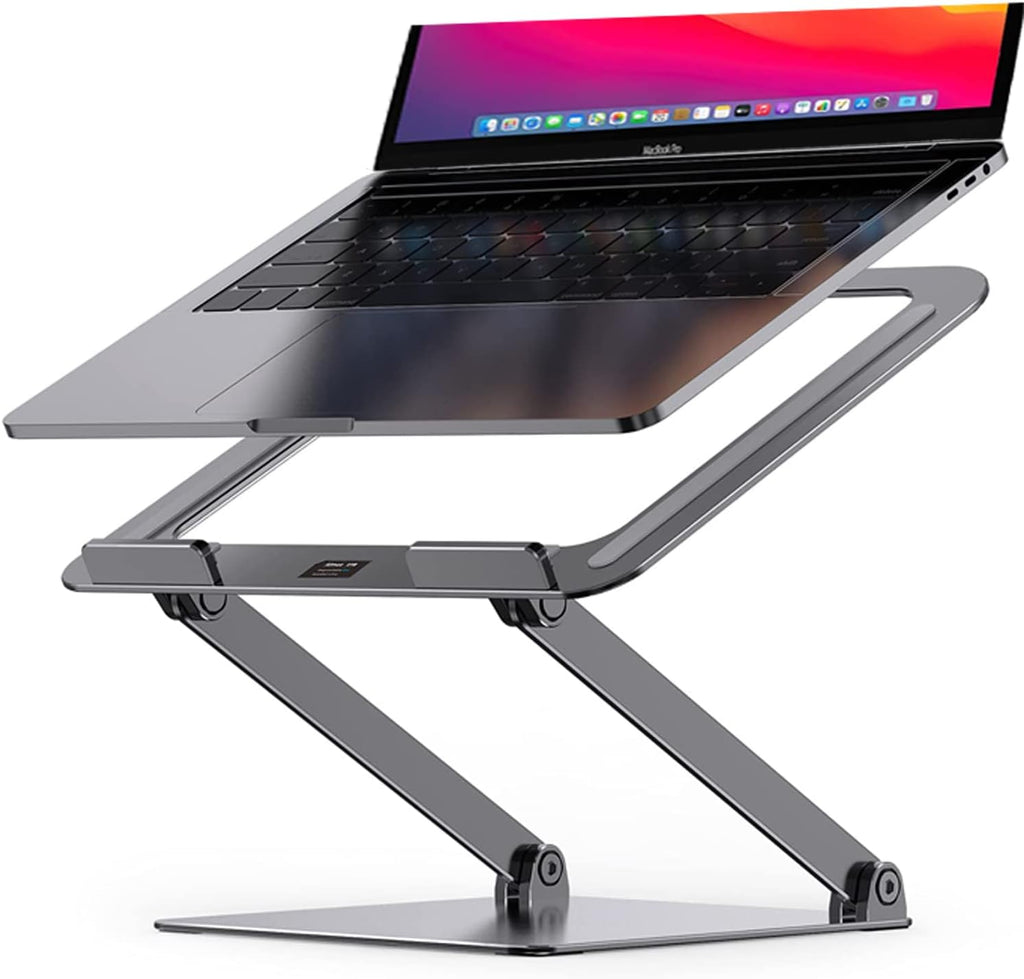 Swivel Adjustable Height Laptop Stand, 360° Rotating Computer Riser, Silver, Pack of 2 Z5503