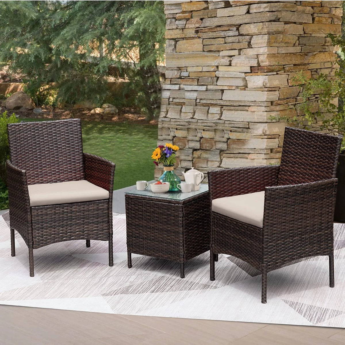 3 Piece Outdoor Conversation Set with Table G6712