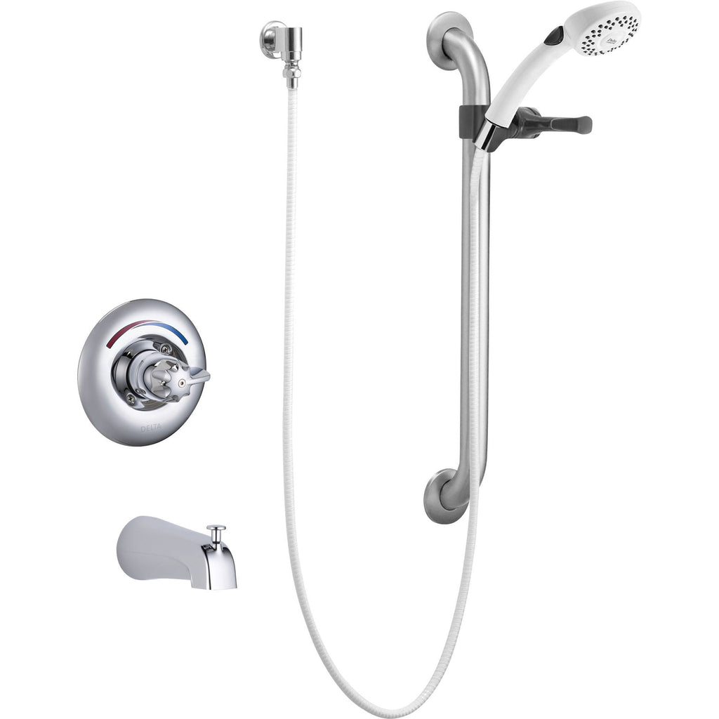 Chrome Universal Tub Trim, Hand Shower and Grab Bar H7953