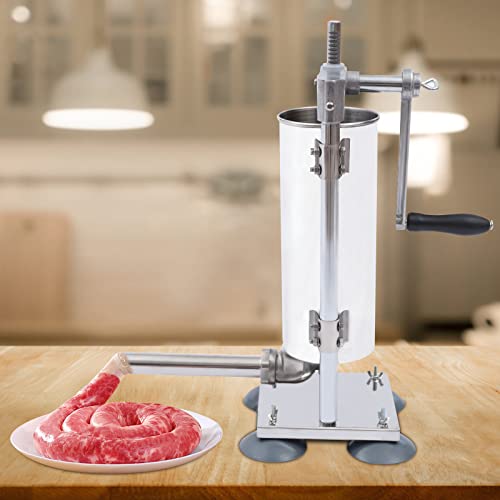Stainless Steel 3L 6LBS Vertical Meat Sausage Stuffer Machine with 8 Stuffing Tubes P8759