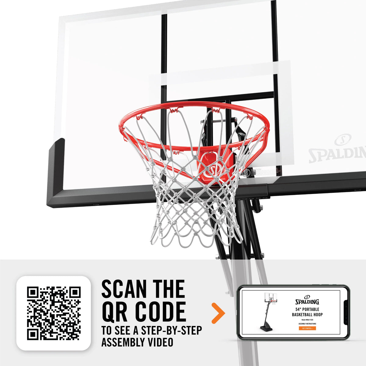 54 In. Shatter-proof Polycarbonate Portable Basketball Hoop H5126