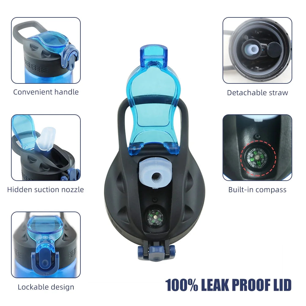 Blue BPA Free Tritan Travel Bottle with Filter Lockable Lid U368