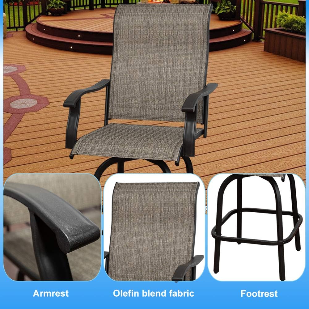 Swivel Bar Height Patio Chairs Set of 2 Z58584