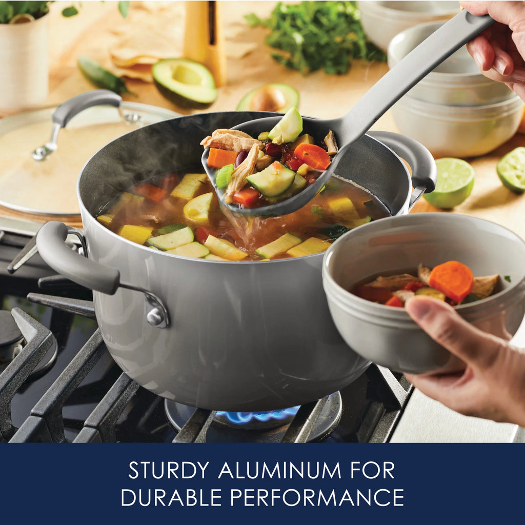 15 Piece Hard Enamel Nonstick Pots and Pans Set O474269