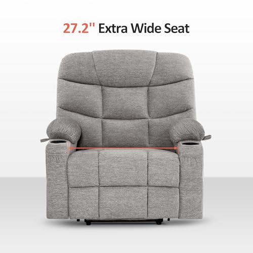 Navy Blue Fabric Power Lift Recliner Chair T977622