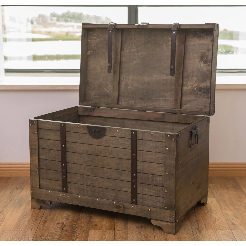 Large Natural Wood Storage Trunk and Coffee Table J765644