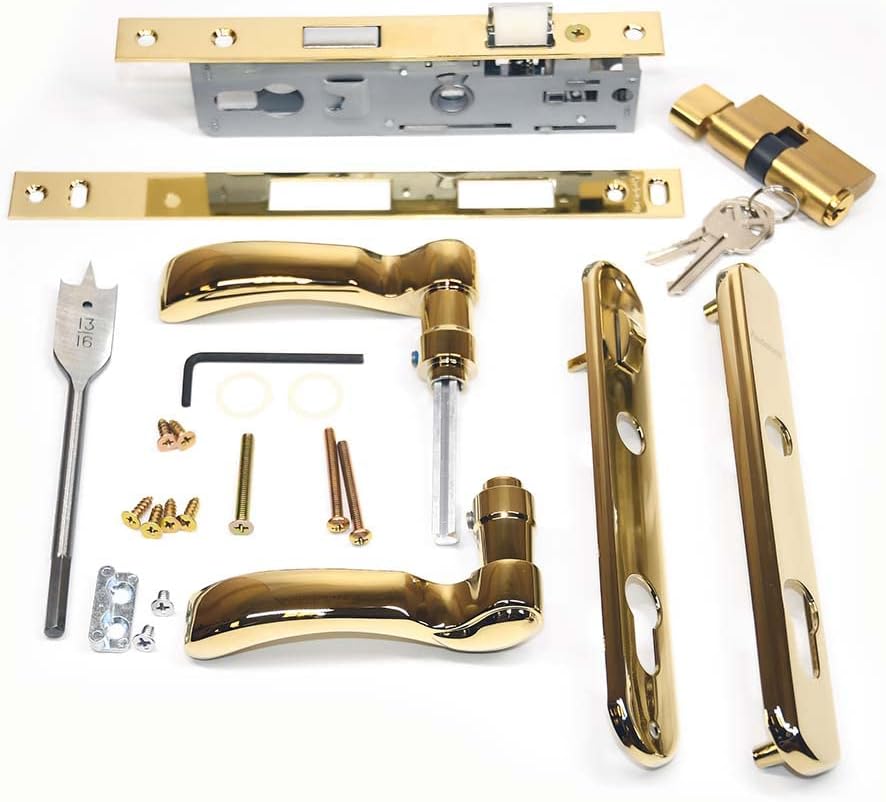 Brass Finish Storm Door Handle Assembly for Aluminum Full View Storm Doors W2722