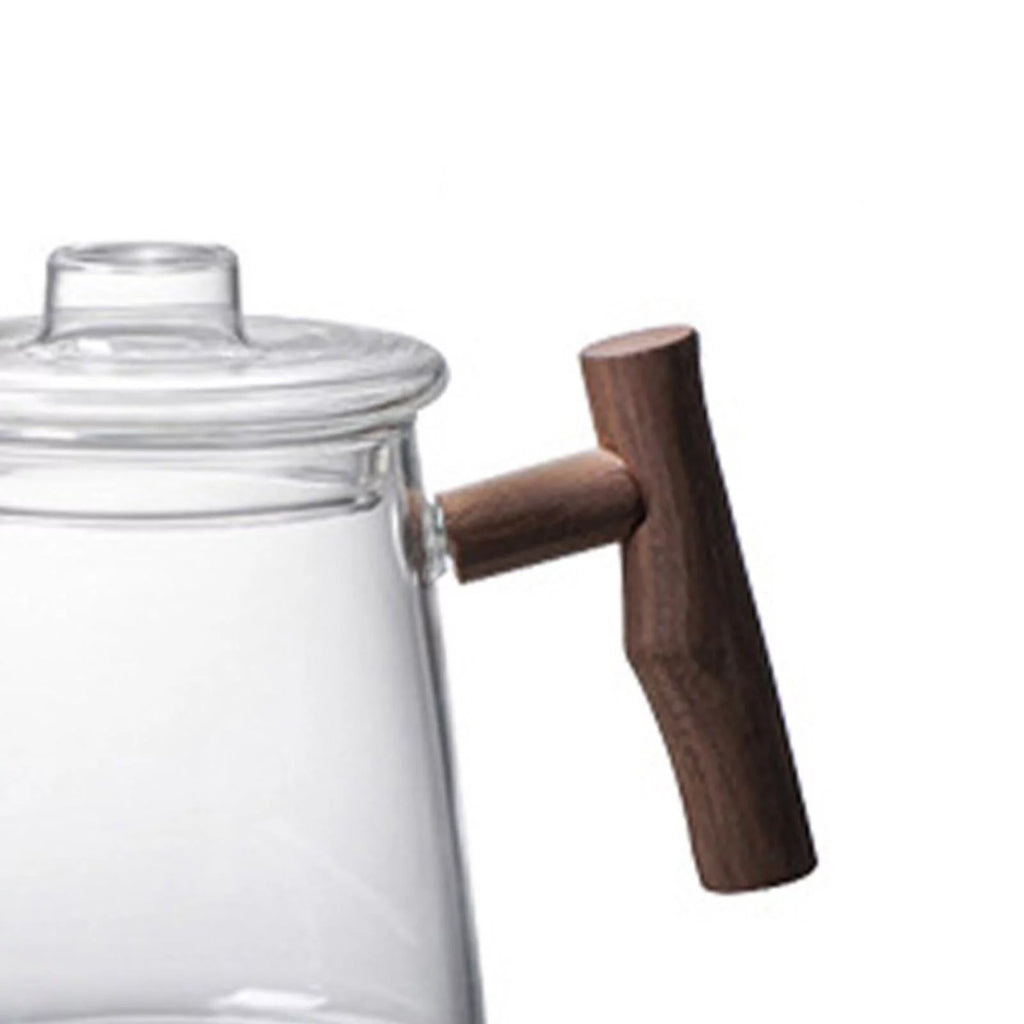High Borosilicate Glass Gooseneck Kettle Wooden Handle 480ML Z180075