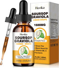 Soursop Graviola Liquid Drops 1500mg with Green Tea, Black Seed Oil, Turmeric 2 Fl Oz X91585