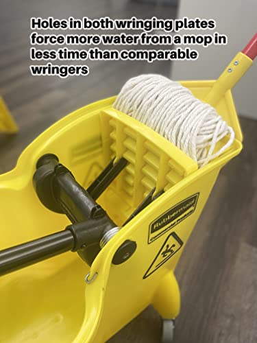 31 QT Yellow Mop Bucket and Wringer Combo on Wheels R457