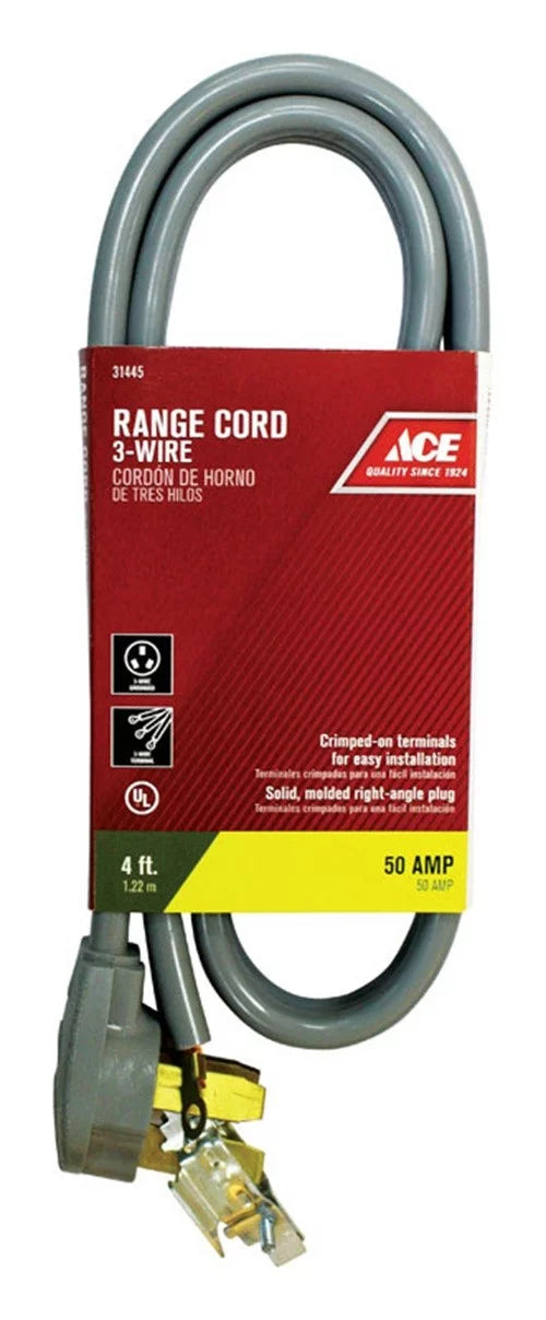 4 ft. Gray Flat Range Cord U982