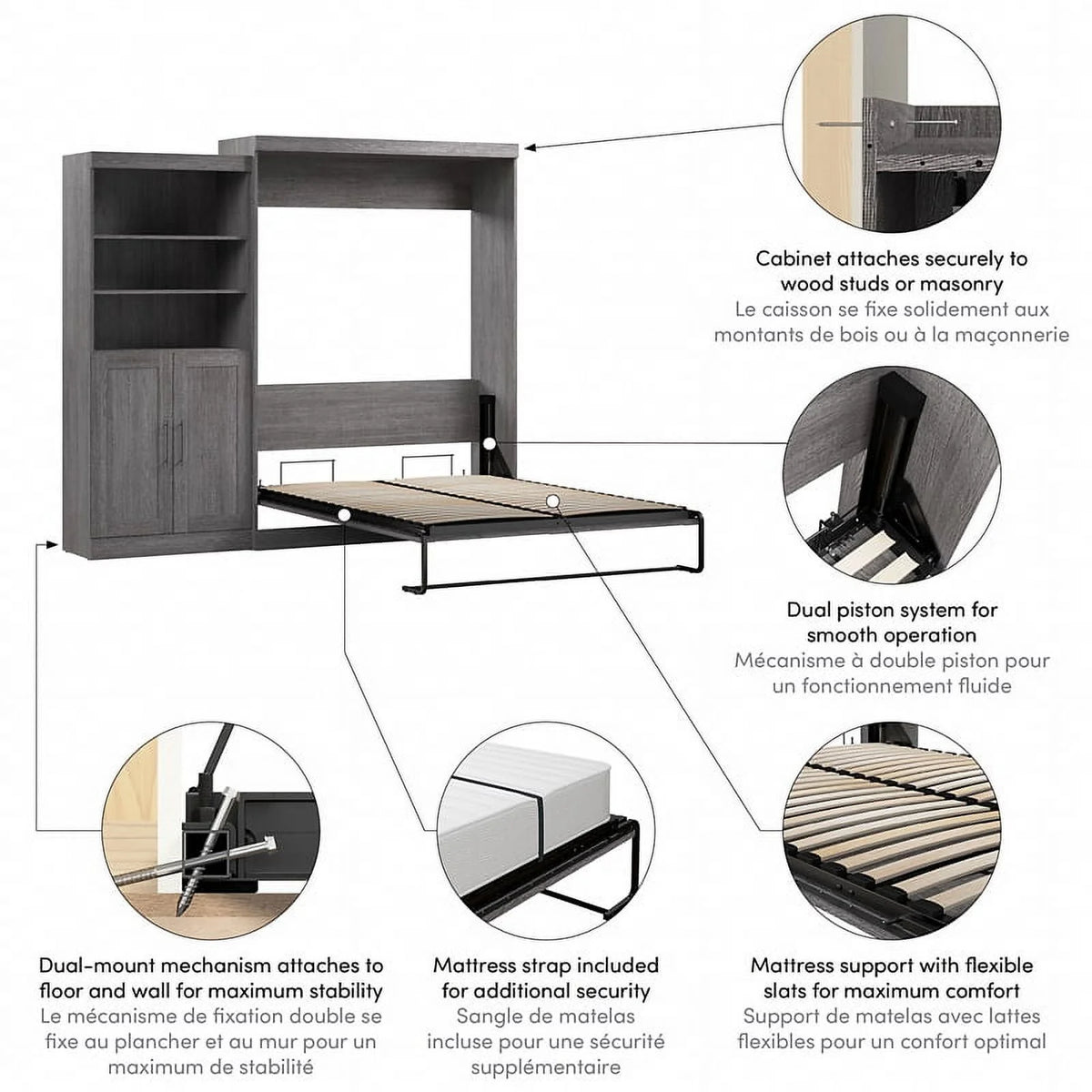 Queen Murphy Bed & Closet Organizer U878476