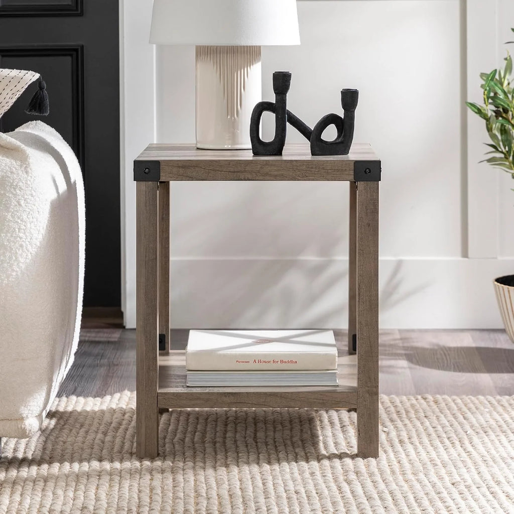18 Inch Grey Wash Side Table M2258
