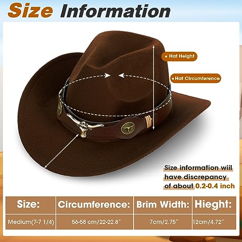 4 Pcs Felt Wide Brim Cowboy Hat L37945