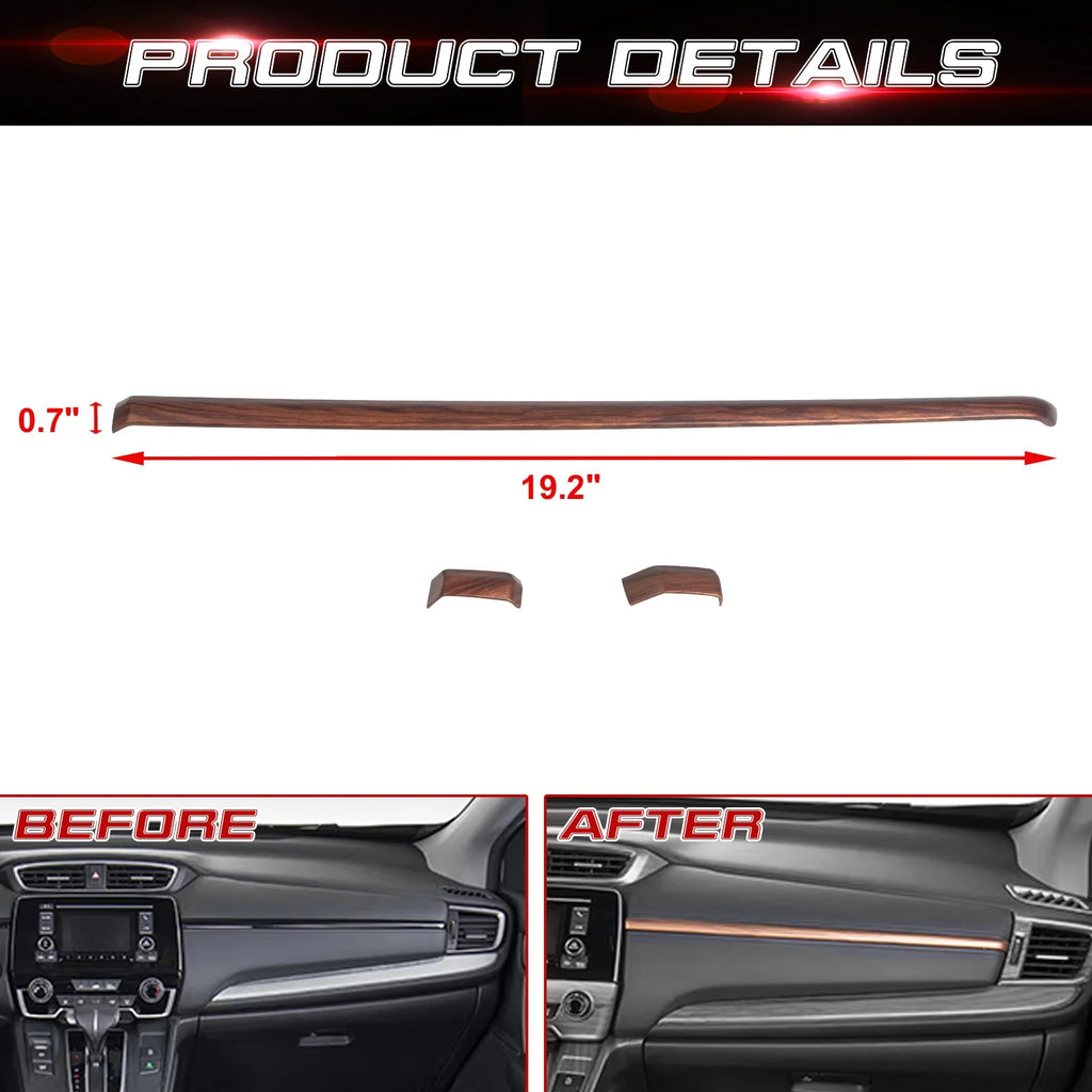 Interior Center Console Upper Stripe Panel Cover Trim Peach Wood Grain K43989