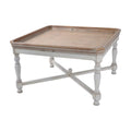 33" Square Modern Wood Coffee Table with Beveled Edges in Gray H441
