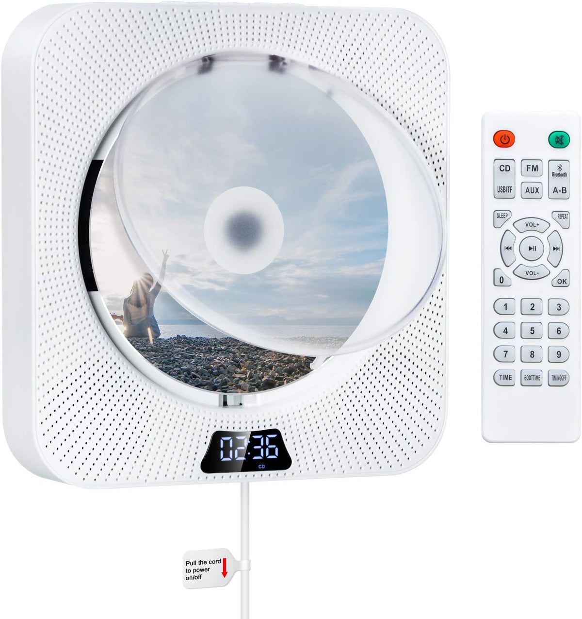 Portable CD Player with Bluetooth FM Radio Remote Control Q889497