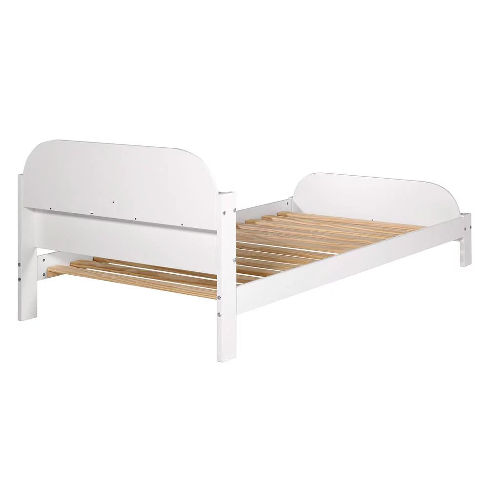 Solid Wood Twin Bookcase Bed - White Q71975