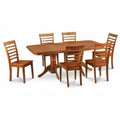 9 Pc Wooden Dining Table with 8 Chairs Saddle Brown H453908