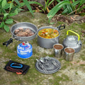 10pcs Camping Cookware Mess Kit Outdoor Cooking Set B154