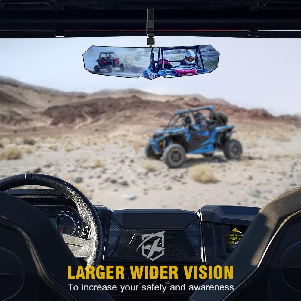 13 UTV Rearview Center Mirror with COB LED Interior Lights and Rocker Switch, Aluminum Rear View Mirrors L682