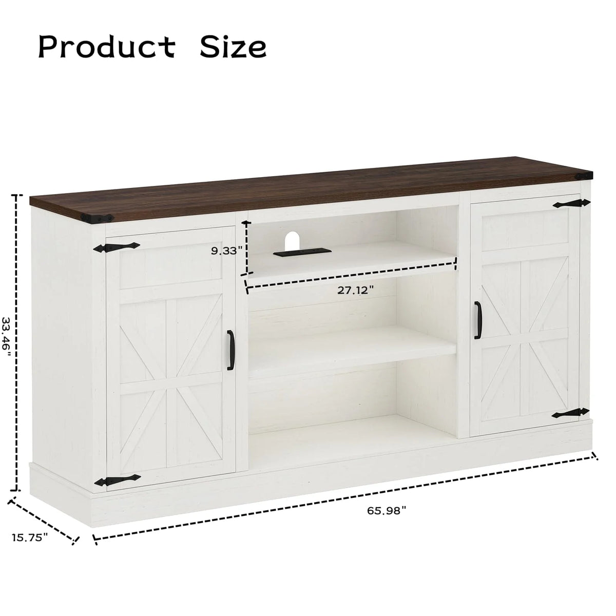 4 Layer Brown Coffee Bar Cabinet with Power Outlet S346135