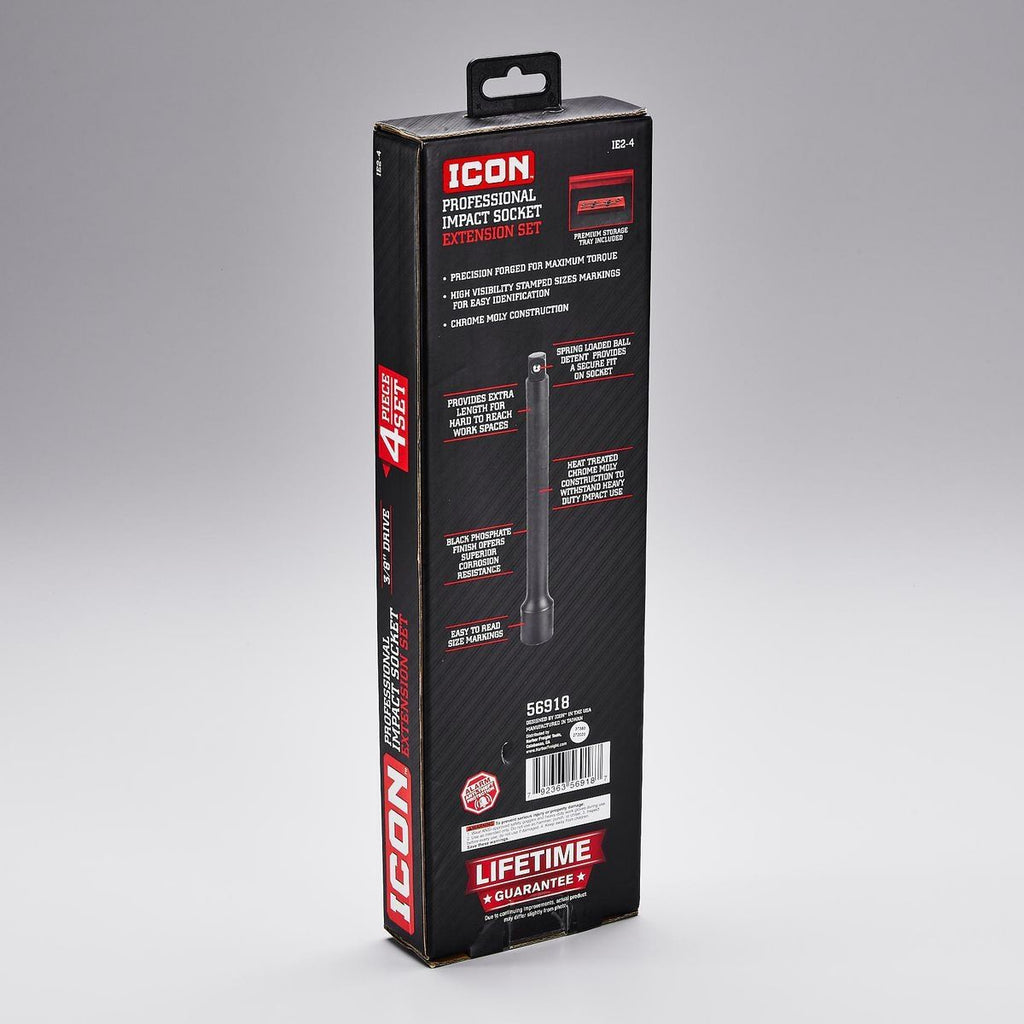 3/8 in. Drive Impact Socket Extension Set, 4 Piece U79177