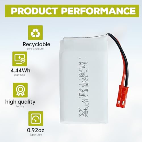 5PCS 3.7V 1200mAh 30C Lipo Battery with 5in1 Charger JST Plug G827