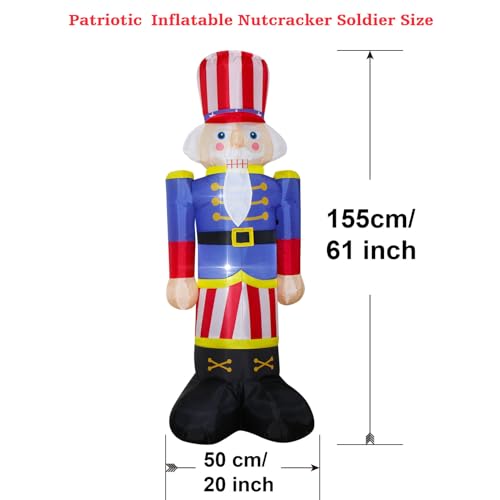 8Ft Patriotic Nutcracker Inflatable Decoration Z5890