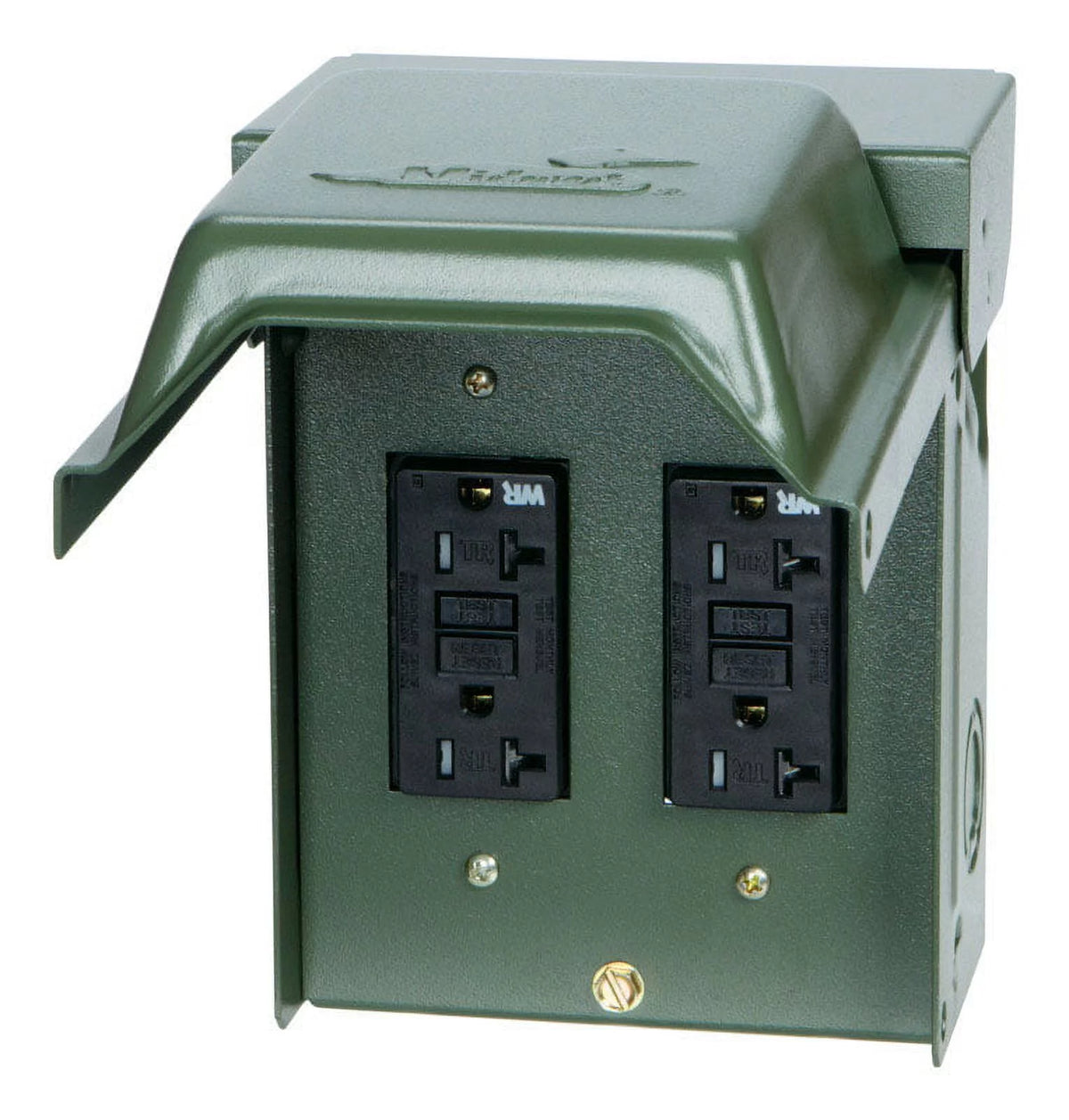 Green 20A GFCI Outlet with 2 Receptacles R469
