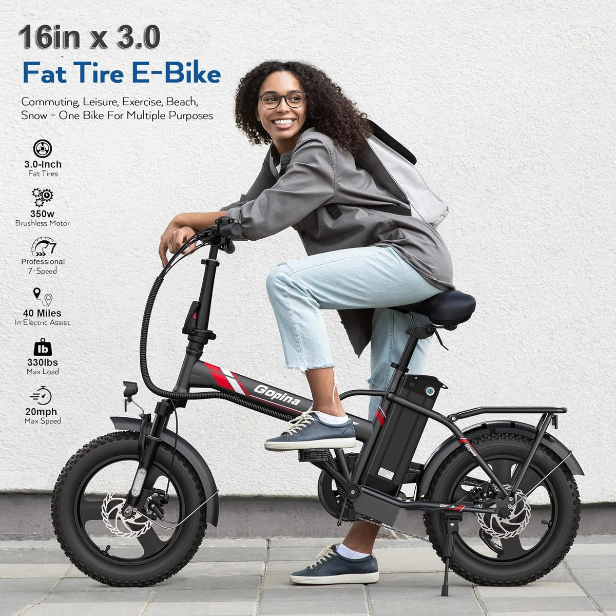 350W Fat Tire Folding Electric Bike D9515