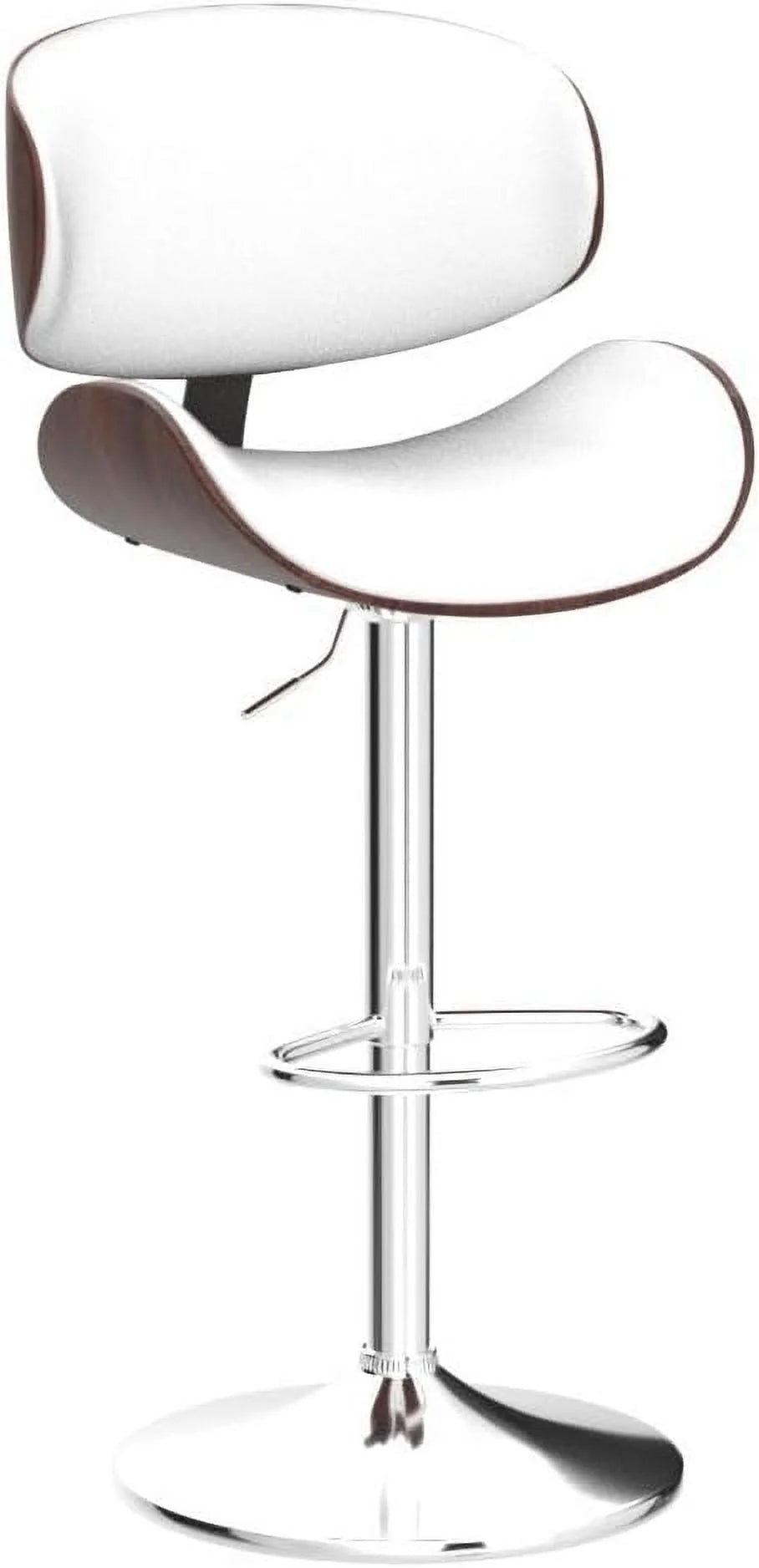 Bentwood Adjustable Height Swivel PU Leather Bar Stools Set of 2 B671520