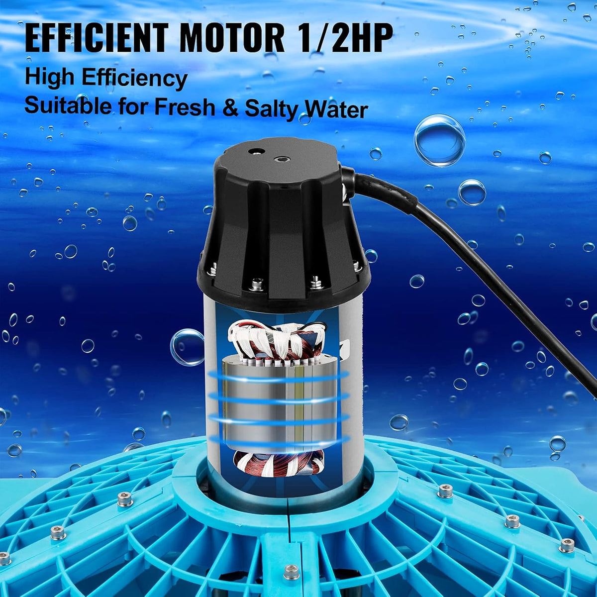 Lake Fountain with 110V 1/2 HP Motor Aerating Pond Fountain with 50ft Cord J195908