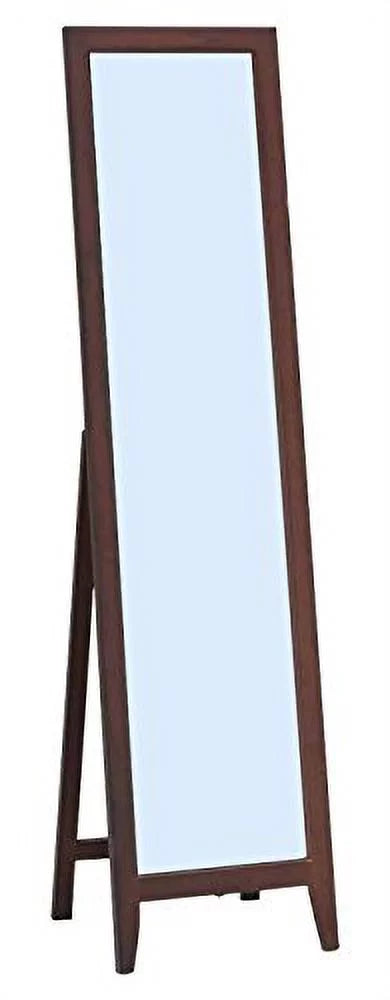 Walnut Finish Solid Wood Frame Floor Mirror U834