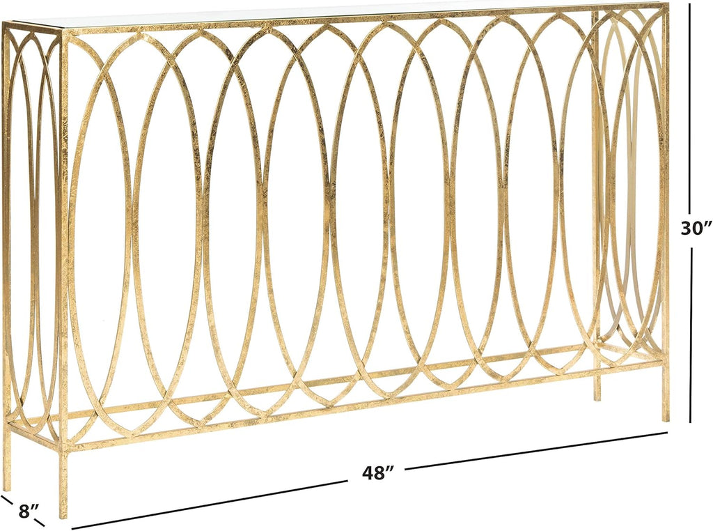 Gold Foil and Glass Console Table X17747