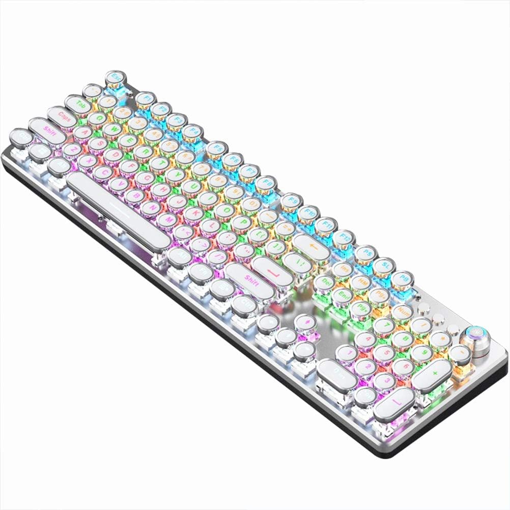 White 104 Keys Mechanical Keyboard with Blue Switch K14750
