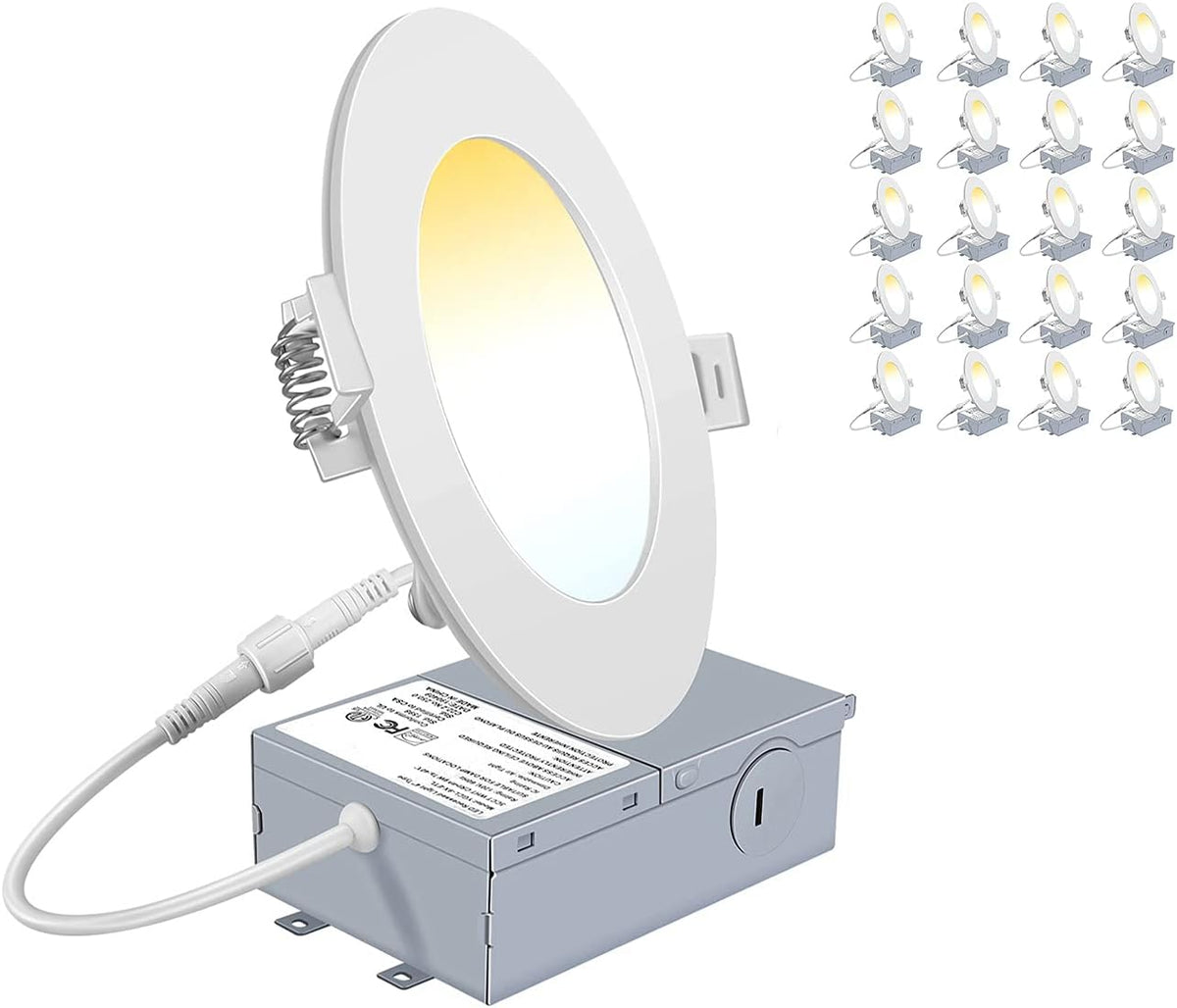 4-Inch 9W Color Changeable Recessed LED Downlight 4-Pack E455541