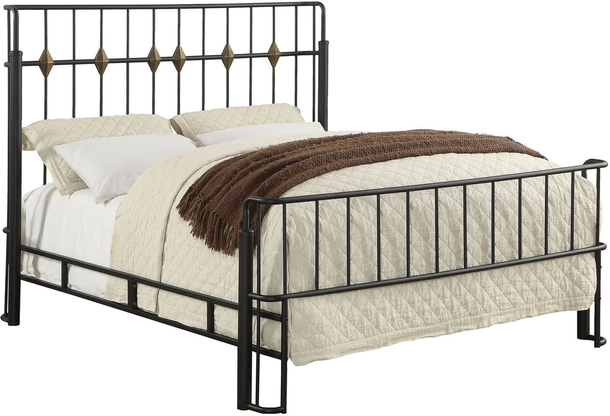 Black Queen Panel Bed D14617