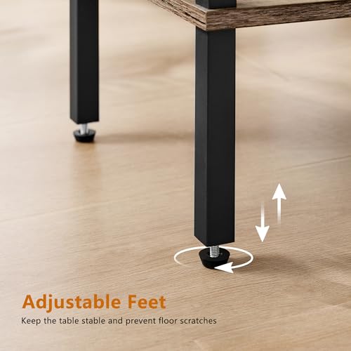 Rustic Brown and Black 2-Tier Narrow Side Table K802