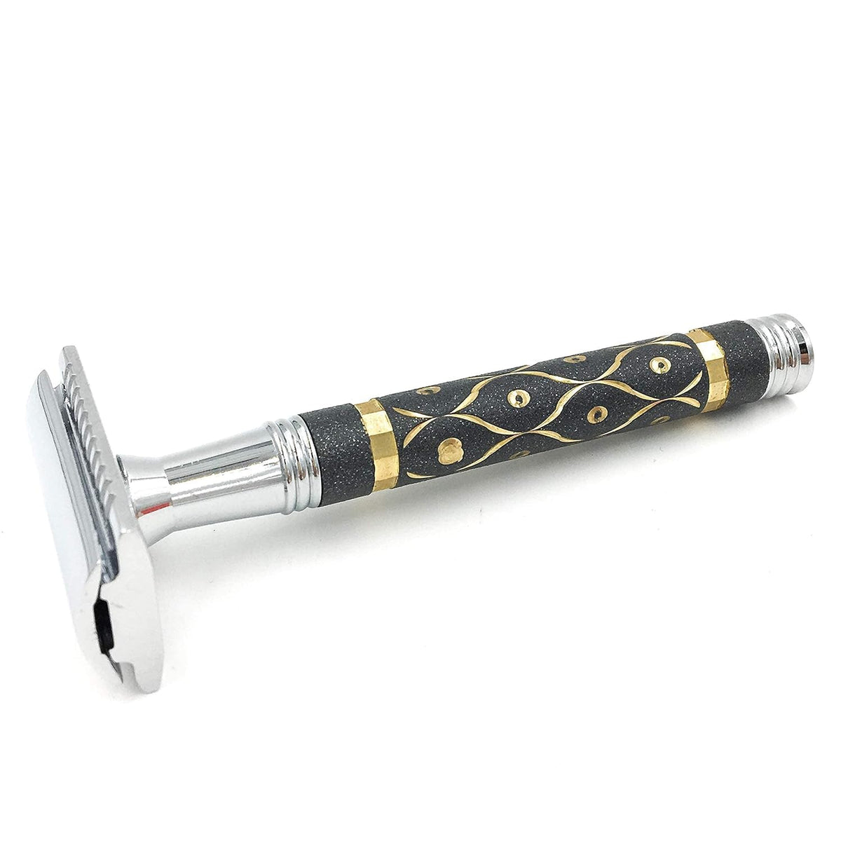 65R Super Heavyweight Gray and Gold Double Edge Safety Razor & 5 Blade Refills R3777